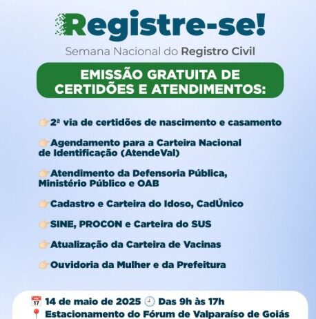 Valparaíso de Goiás realiza mutirão de cidadania com serviços gratuitos no Fórum