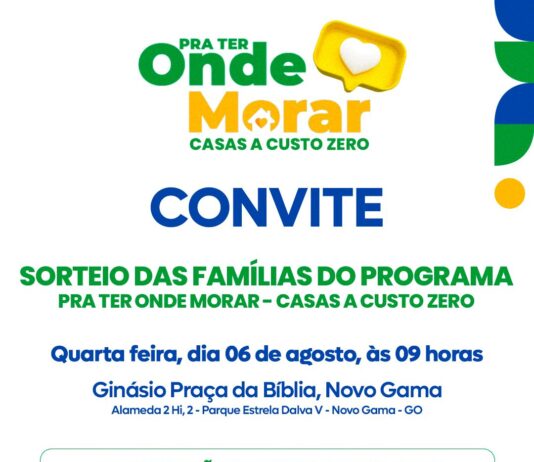 Novo Gama: sorteio das casas a custo zero se aproxima, fique atento!