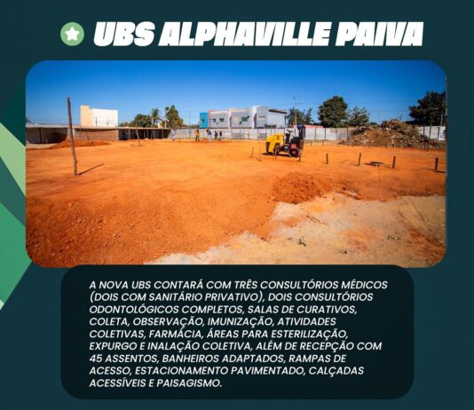 Construção da UBS Alphaville Paiva vai ampliar o atendimento de saúde para 12 mil moradores