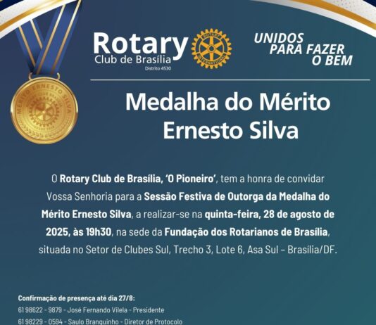 Rotary Club de Brasília – O Pioneiro celebra destaques da cidade em sessão festiva