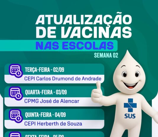 Novo Gama: Campanha de atualização da Caderneta de Vacinação dos estudantes convoca pais e responsáveis para Participação na Semana 02