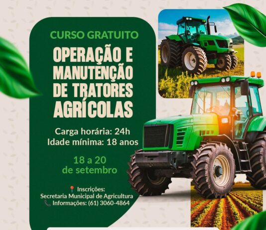 Prefeitura de Novo Gama e Senar Goiás promovem curso gratuito de operação e manutenção de tratores agrícolas