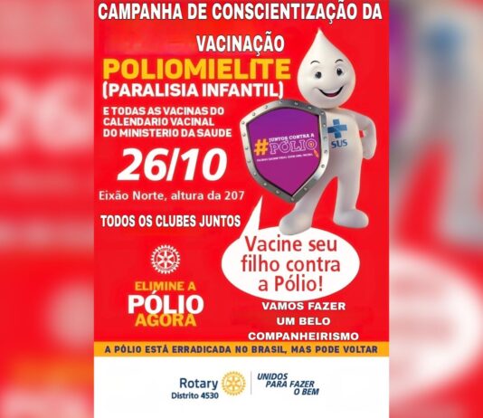 Rotary e GDF fortalecem ação contra a poliomielite no Eixão do Lazer