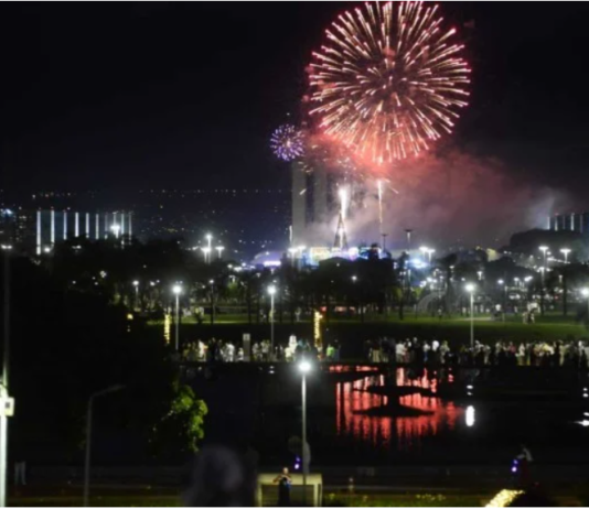 GDF realiza queima de fogos sincronizada na virada de 2026