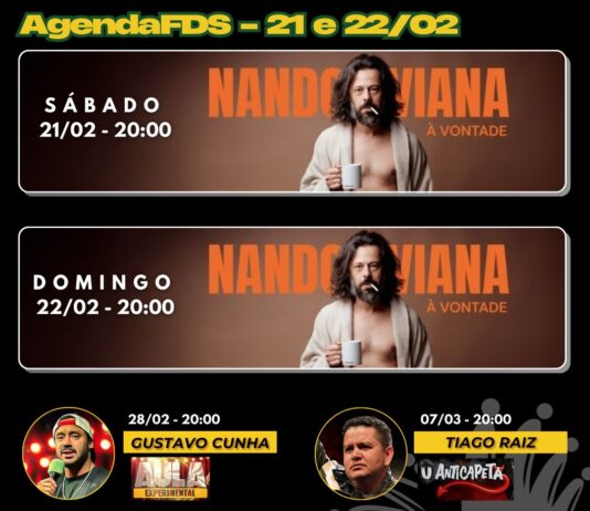 Nando Viana apresenta “À Vontade” no Aplausos Clube de Comédia em Brasília