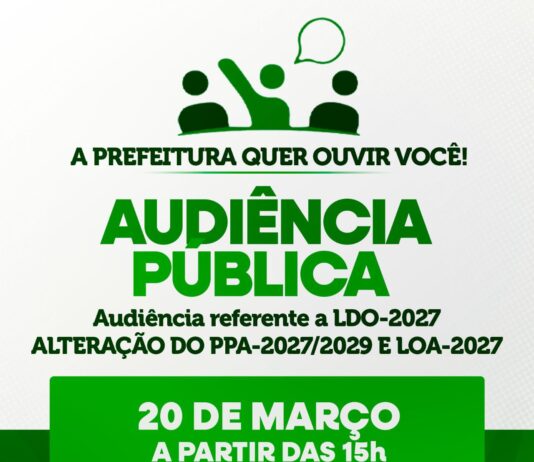 Audiência Pública: a Prefeitura do Novo Gama quer ouvir você!