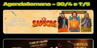 Espetáculo ‘Os Sapecas’ promete risadas no Aplausos Clube de Comédia