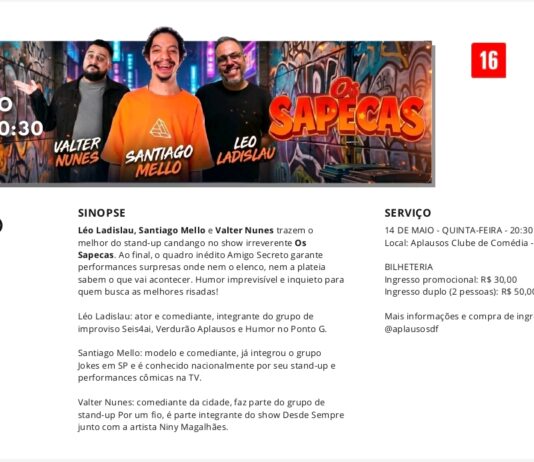Humor candango em alta: Show irreverente “Os Sapecas” promete noite de improvisos no Guará