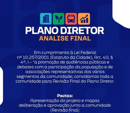 Prefeitura do Novo Gama convida população para revisão final do Plano Diretor em Audiências Públicas