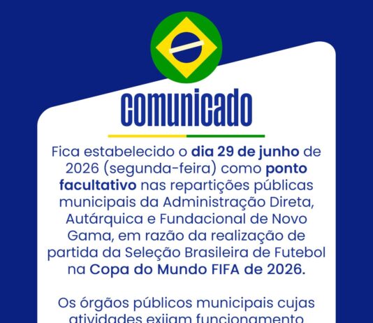 Copa do Mundo mobiliza Novo Gama: Prefeitura decreta ponto facultativo para o próximo jogo da Seleção