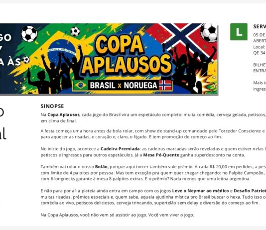 Muito além dos noventa minutos: Copa Aplausos une futebol, stand-up comedy e prêmios com entrada franca no Guará