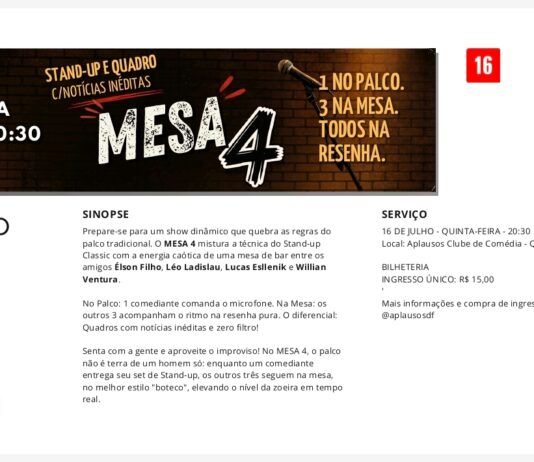 Do palco para a mesa: O conceito que redefine o stand-up comedy
