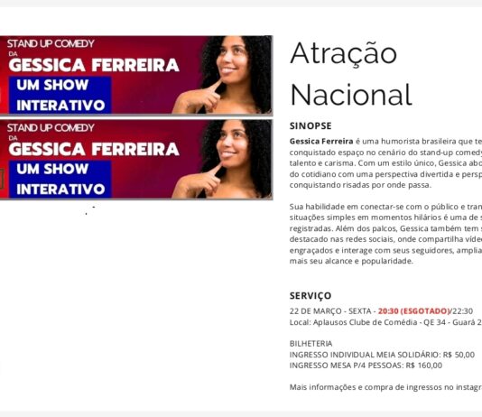Gessica Ferreira: o fenômeno do stand-up comedy que conquista o público brasiliense