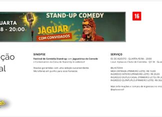 Noite de humor: Aplausos Clube de Comédia apresenta “Jaguar com convidados”
