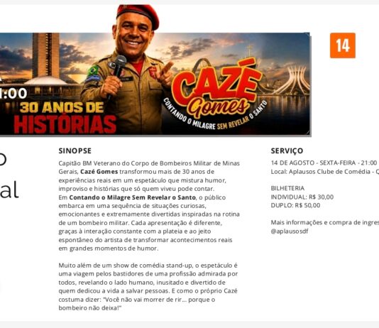 Noites de grandes emoções: Cazé Gomes desembarca no Aplausos Clube de Comédia com o espetáculo “Contando o milagre sem revelar o Santo”