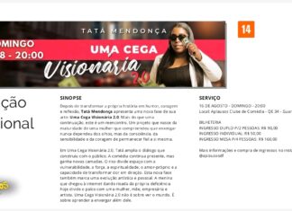 Uma perspectiva transformadora: Tatá Mendonça apresenta o espetáculo “Uma Cega Visionária 2.0” no Distrito Federal