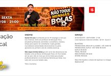 Do placar ao palco: Daniel Vê Loso traz seu solo de humor ácido e irreverente ao Guará