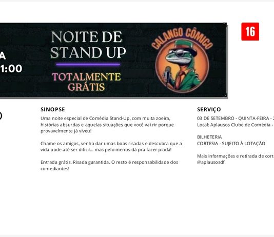 Noite de humor e espontaneidade promete agitar o Distrito Federal com entrada franca