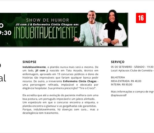 O plantão mais divertido da capital: espetáculo “Indubitavelmente” promoverá muitas gargalhadas no Guará 2