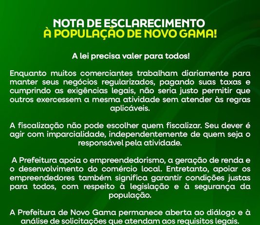 Prefeitura de Novo Gama esclarece motivos para não autorizar Feira Gastronômica no Lago Azul