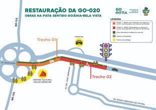 Modernização e fluidez: governo de Goiás inicia restauração noturna de novo trecho na GO-020